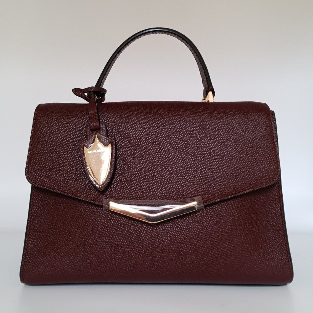 Times Arrow Leather Handbag Wine in Williamsburg Ava Satchel NWT
